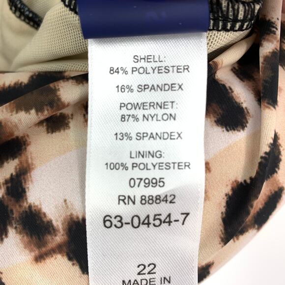 Swimsuits For All Swimsuit Women's Size 22 One Piece Skirted Leopard Print NEW - Picture 7 of 7